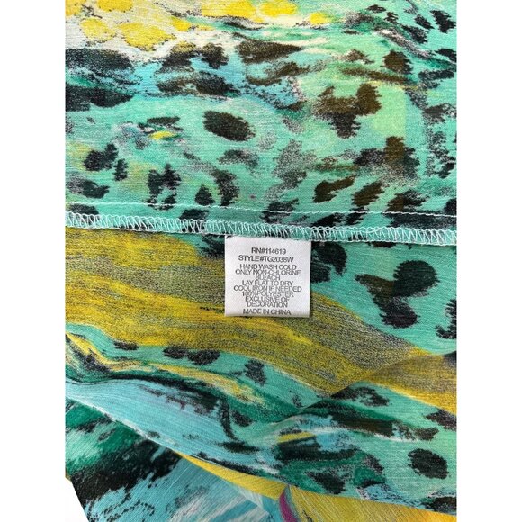 Mushka by Sienna Rose Short Sleeve V Neck Semi Sheer Colorful Sequin Tunic, 1X - Picture 7 of 9